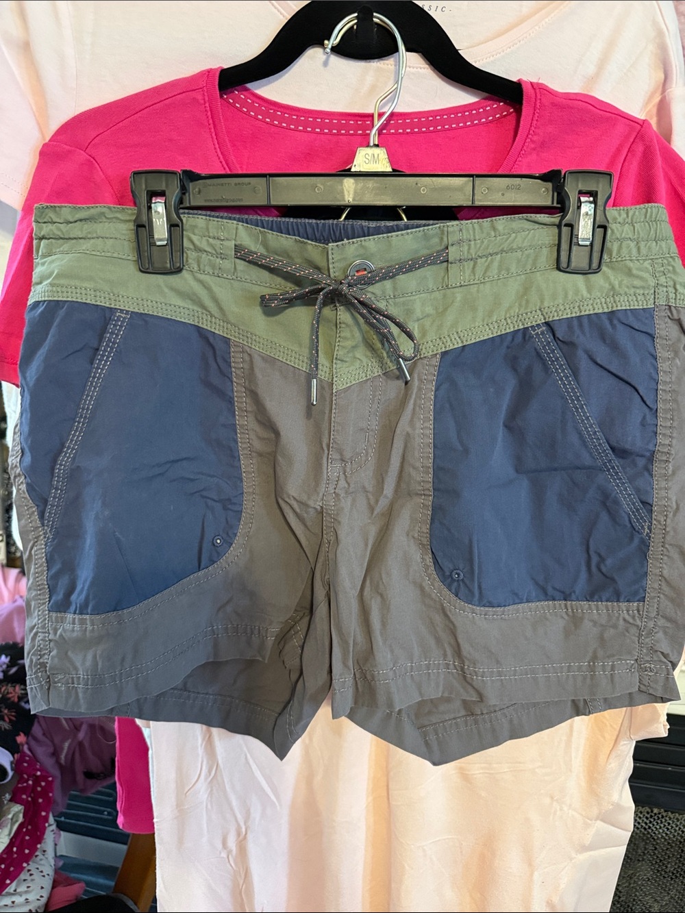 Columbia Two-Tone Outdoor Drawstring Shorts — Olive & Navy